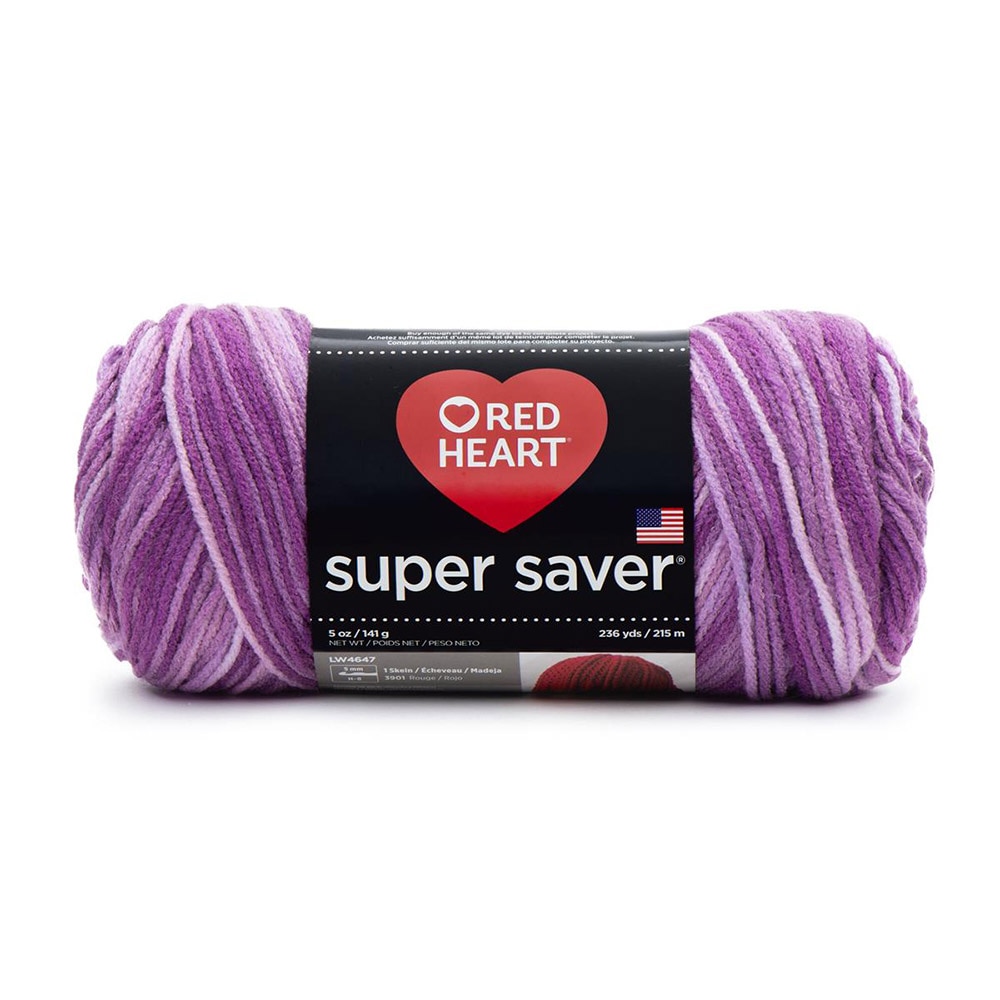 Craft Supplies, Art & School, Coats & Clark, Red Heart, Super Saver, Yarn, 583675, Purple Tones